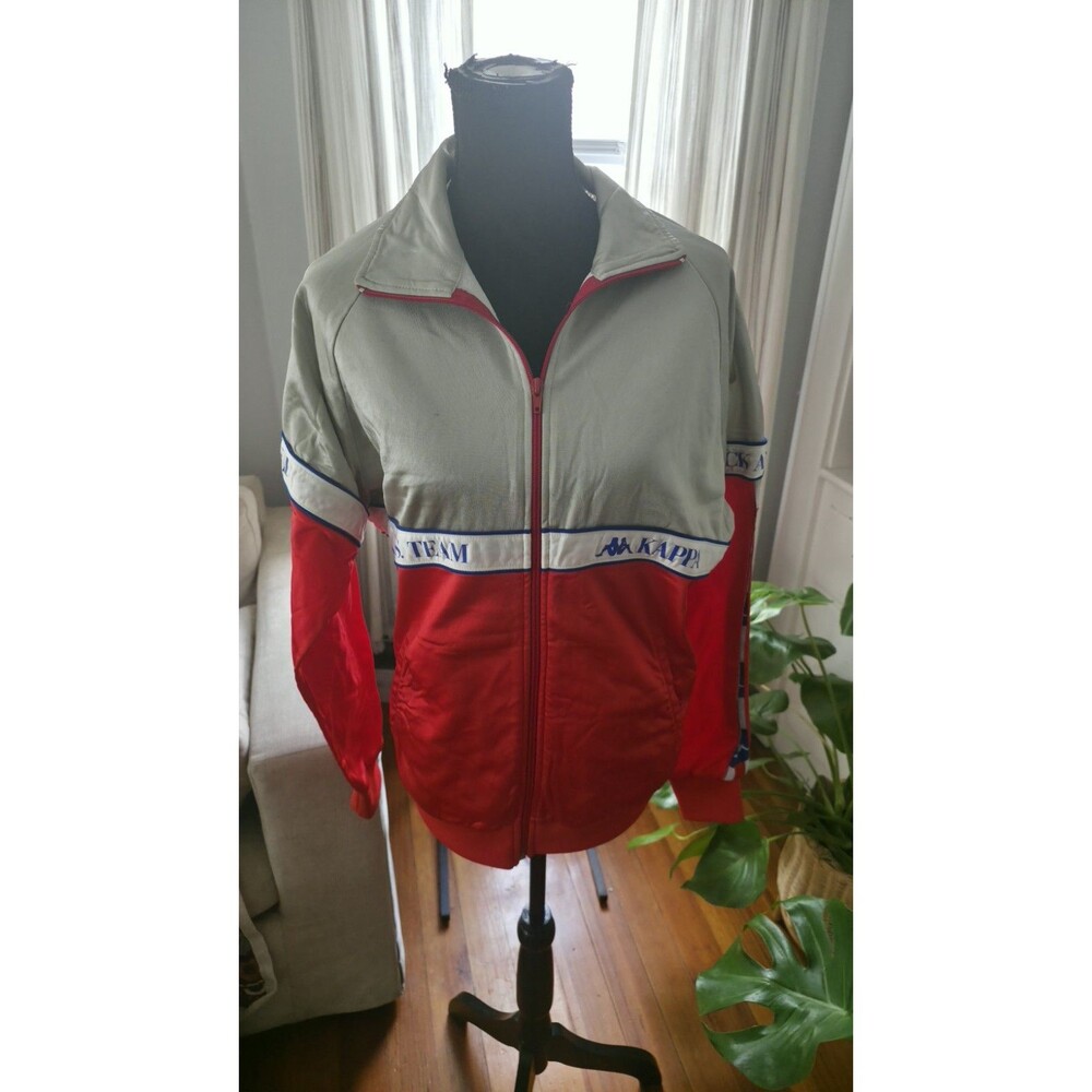 Kappa Sport U.S. Track & Field Full Zip Colorblock Track Jacket Pockets L